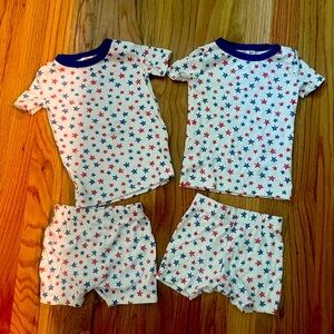 Matching 2T and 18M 4th of July red white and blue pajamas